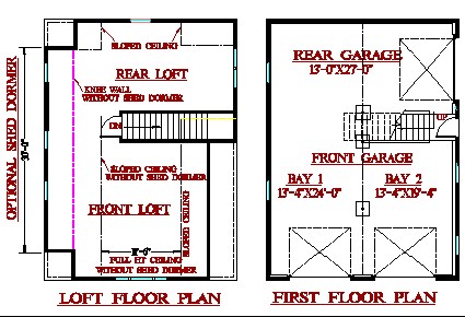 Layout Plans for 3-Bay w/ Loft